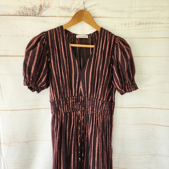 Ulla Johnson Zaria Metallic Striped Cotton And Lurex Dress Sizd 0 - Picture 5 of 16